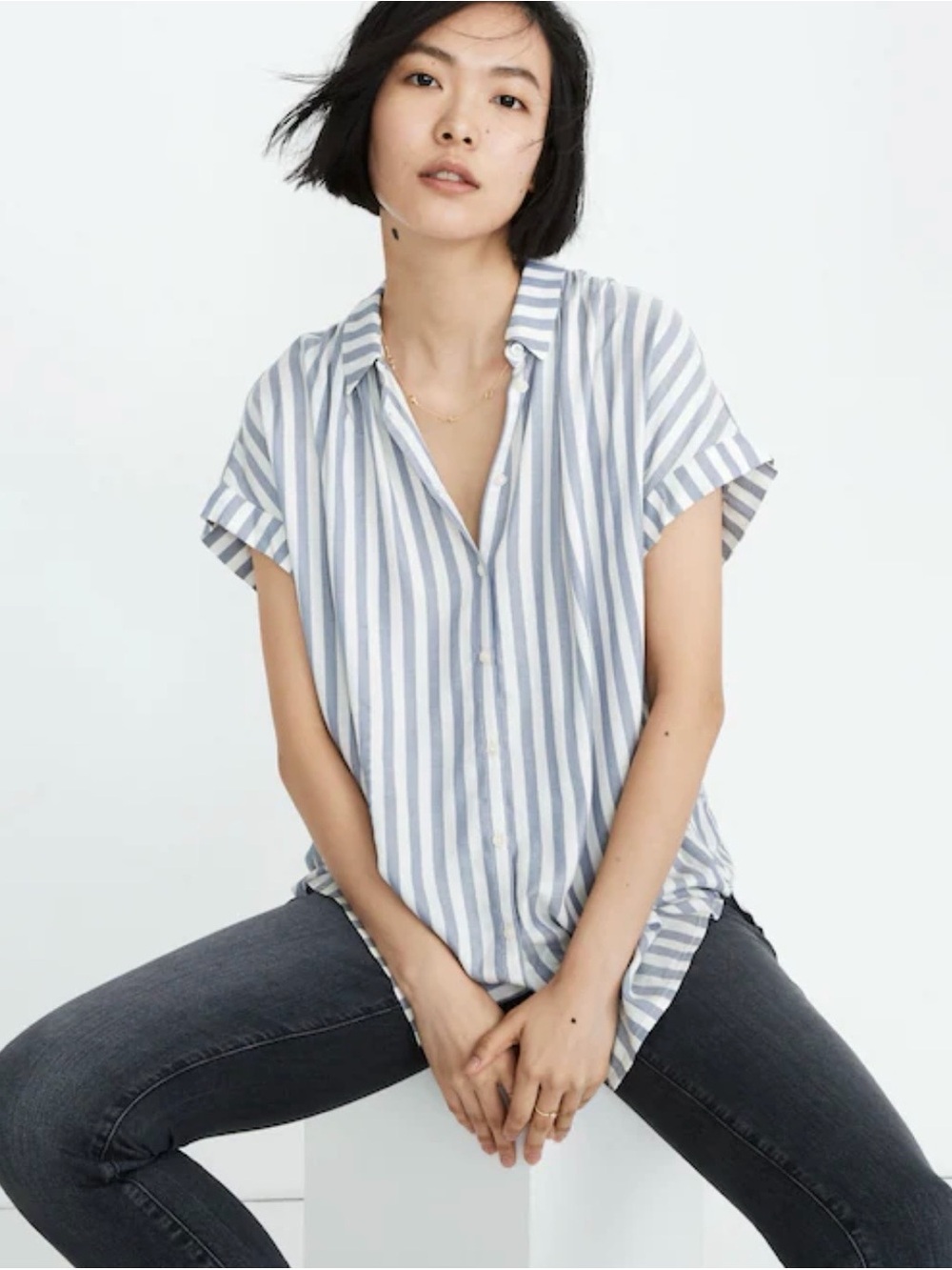 EUC Madewell Central Shirt in Pompano Stripe